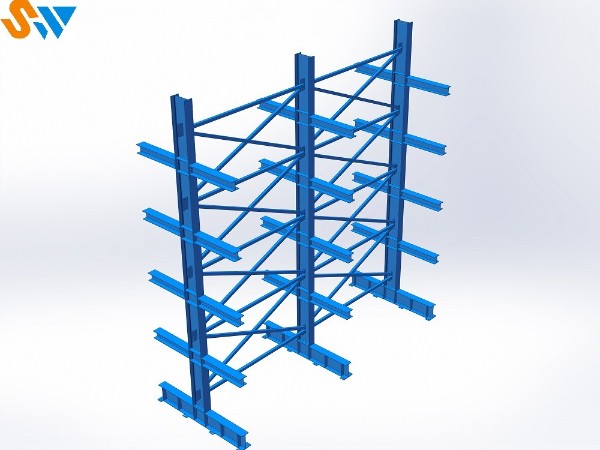 来自森沃仓储的悬臂货架效果图